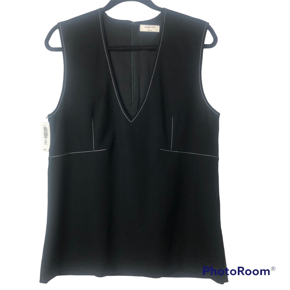 NWT Babaton Sz L Black Herrick Blouse